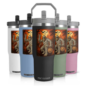 Halloween Mummy Bigfoot Flip Straw Tumbler Funny Cryptid Gift TS12 Print Your Wear