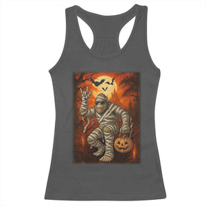 Halloween Mummy Bigfoot Racerback Tank Top Funny Cryptid Gift TS12 Dark Heather Print Your Wear