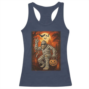 Halloween Mummy Bigfoot Racerback Tank Top Funny Cryptid Gift TS12 Navy Print Your Wear