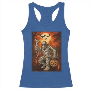 Halloween Mummy Bigfoot Racerback Tank Top Funny Cryptid Gift TS12 Royal Blue Print Your Wear