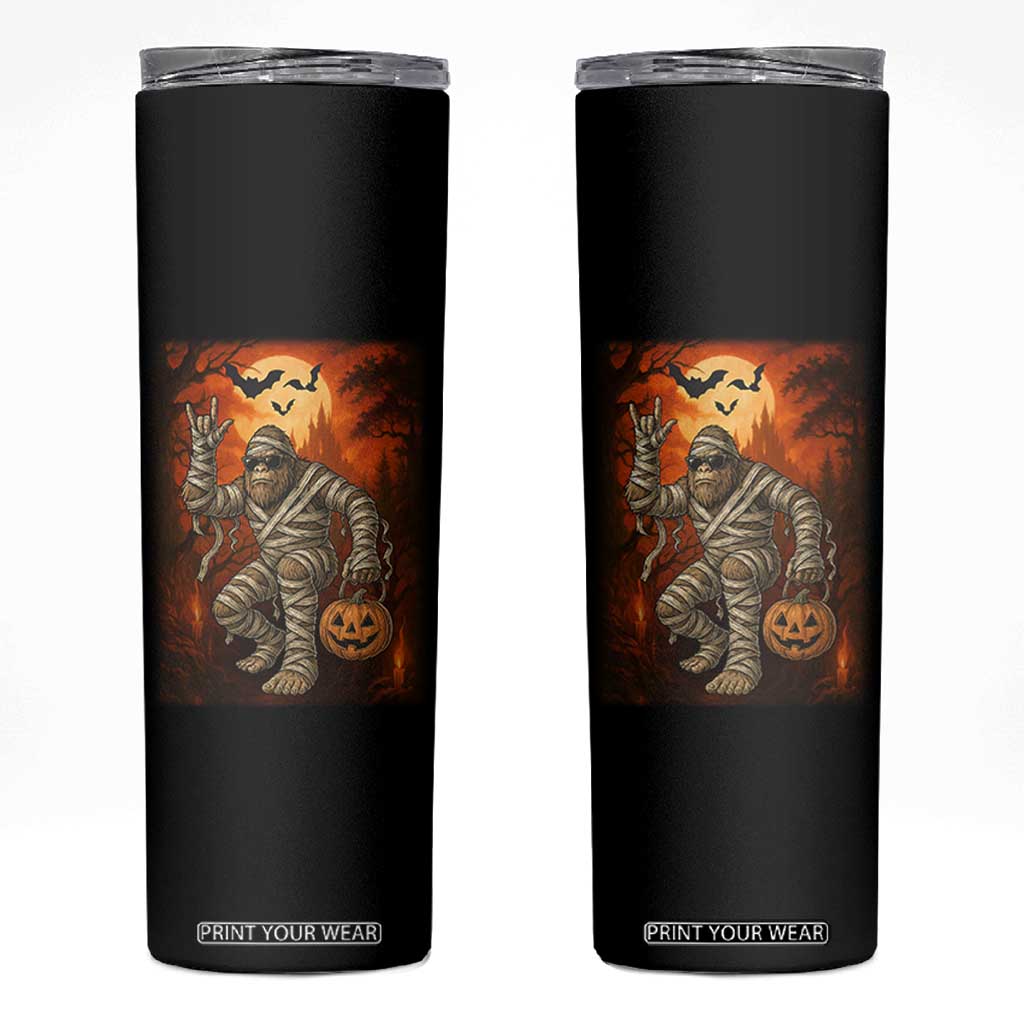 Halloween Mummy Bigfoot Skinny Tumbler Funny Cryptid Gift TS12 Black Print Your Wear