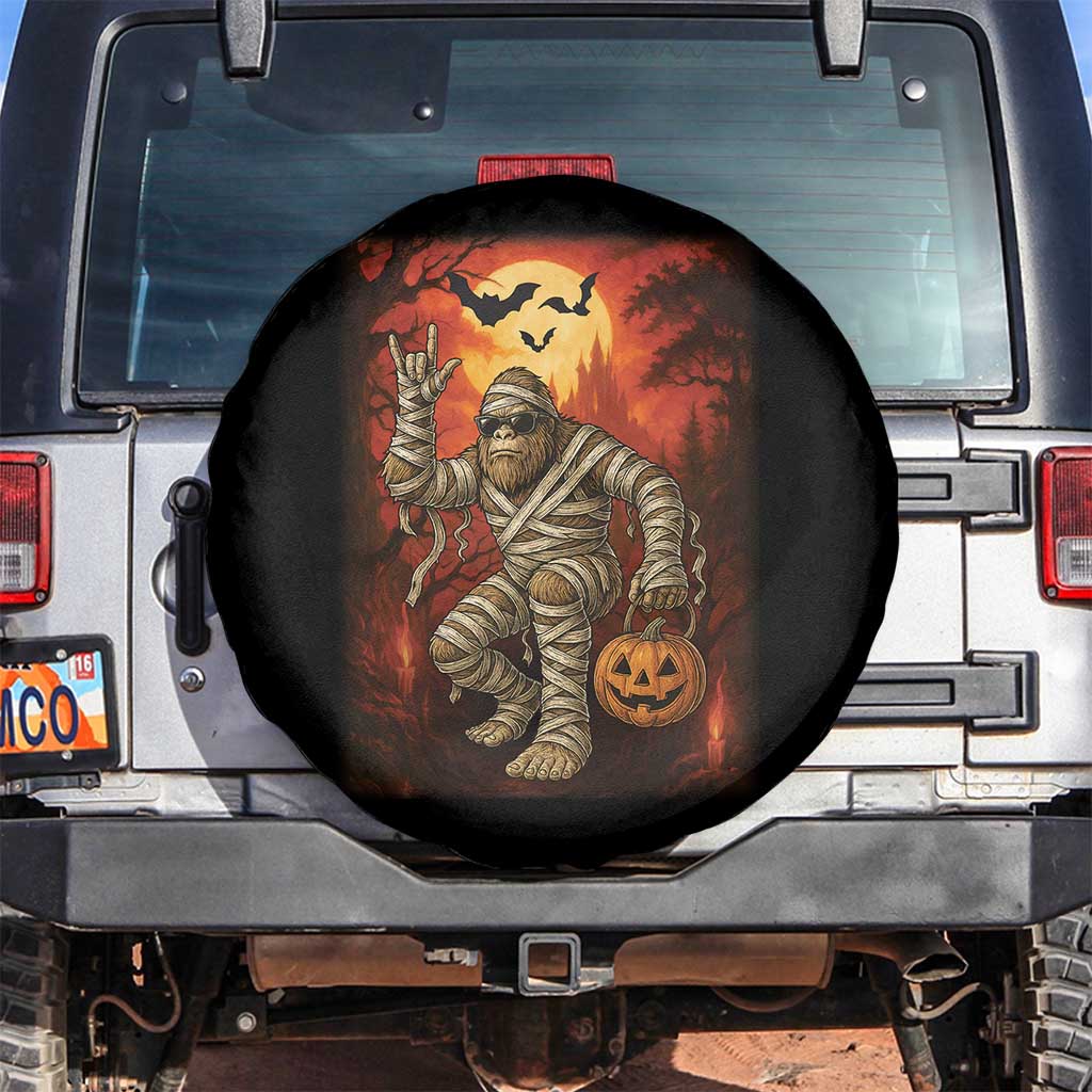 Halloween Mummy Bigfoot Spare Tire Cover Funny Cryptid Gift TS12 No hole Black Print Your Wear