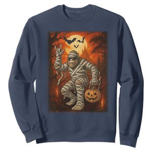 Halloween Mummy Bigfoot Sweatshirt Funny Cryptid Gift TS12 Navy Print Your Wear