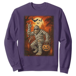 Halloween Mummy Bigfoot Sweatshirt Funny Cryptid Gift TS12 Purple Print Your Wear