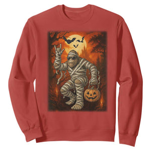 Halloween Mummy Bigfoot Sweatshirt Funny Cryptid Gift TS12 Red Print Your Wear