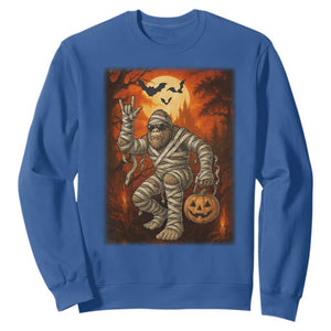 Halloween Mummy Bigfoot Sweatshirt Funny Cryptid Gift TS12 Royal Blue Print Your Wear