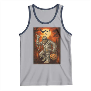 Halloween Mummy Bigfoot Tank Top Funny Cryptid Gift TS12 Athletic Heather Navy Print Your Wear