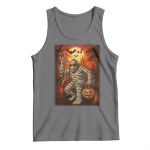Halloween Mummy Bigfoot Tank Top Funny Cryptid Gift TS12 Black Heather Print Your Wear