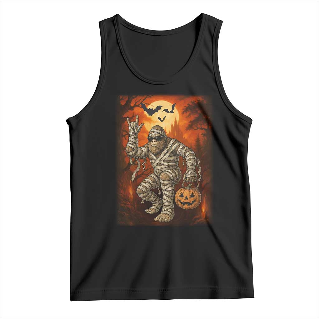 Halloween Mummy Bigfoot Tank Top Funny Cryptid Gift TS12 Black Print Your Wear