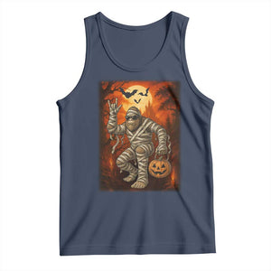 Halloween Mummy Bigfoot Tank Top Funny Cryptid Gift TS12 Navy Print Your Wear