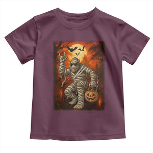 Halloween Mummy Bigfoot Toddler T Shirt Funny Cryptid Gift TS12 Maroon Print Your Wear