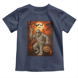 Halloween Mummy Bigfoot Toddler T Shirt Funny Cryptid Gift TS12 Navy Print Your Wear