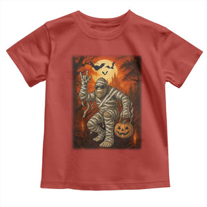 Halloween Mummy Bigfoot Toddler T Shirt Funny Cryptid Gift TS12 Red Print Your Wear