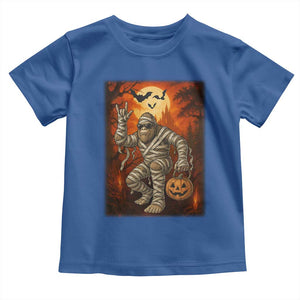 Halloween Mummy Bigfoot Toddler T Shirt Funny Cryptid Gift TS12 Royal Blue Print Your Wear