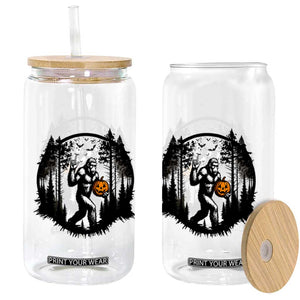 Funny Halloween Bigfoot With Jack O Lantern Glass Can TS12 Print Your Wear