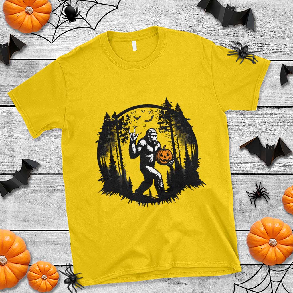 Funny Halloween Bigfoot With Jack O Lantern T Shirt TS12 Daisy Print Your Wear