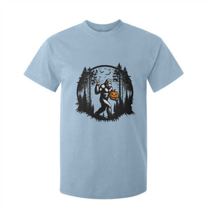 Funny Halloween Bigfoot With Jack O Lantern T Shirt For Kid TS12 Light Blue Print Your Wear