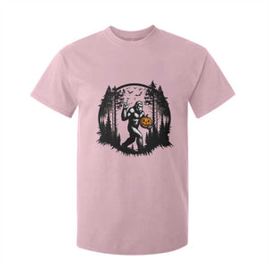Funny Halloween Bigfoot With Jack O Lantern T Shirt For Kid TS12 Light Pink Print Your Wear