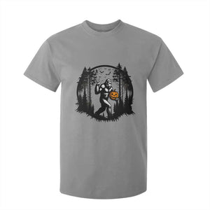 Funny Halloween Bigfoot With Jack O Lantern T Shirt For Kid TS12 Sport Gray Print Your Wear