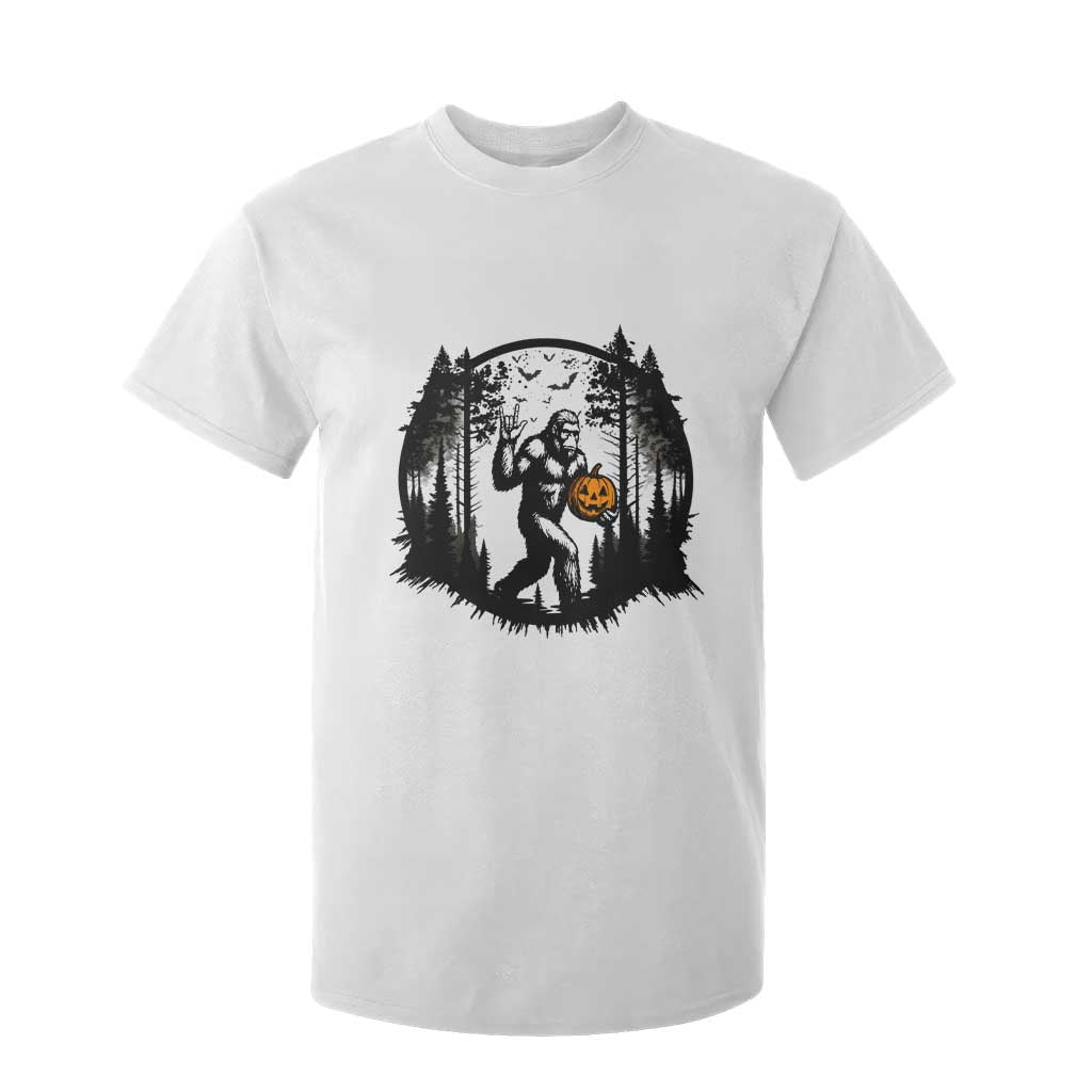 Funny Halloween Bigfoot With Jack O Lantern T Shirt For Kid TS12 White Print Your Wear