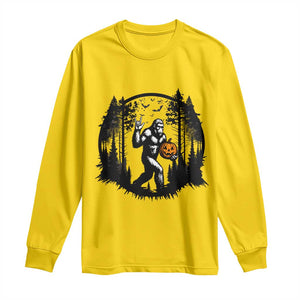 Funny Halloween Bigfoot With Jack O Lantern Long Sleeve Shirt TS12 Daisy Print Your Wear