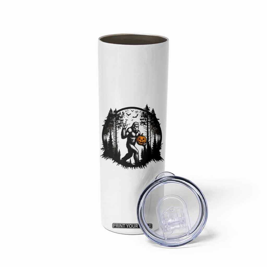 Funny Halloween Bigfoot With Jack O Lantern Skinny Tumbler TS12 Print Your Wear