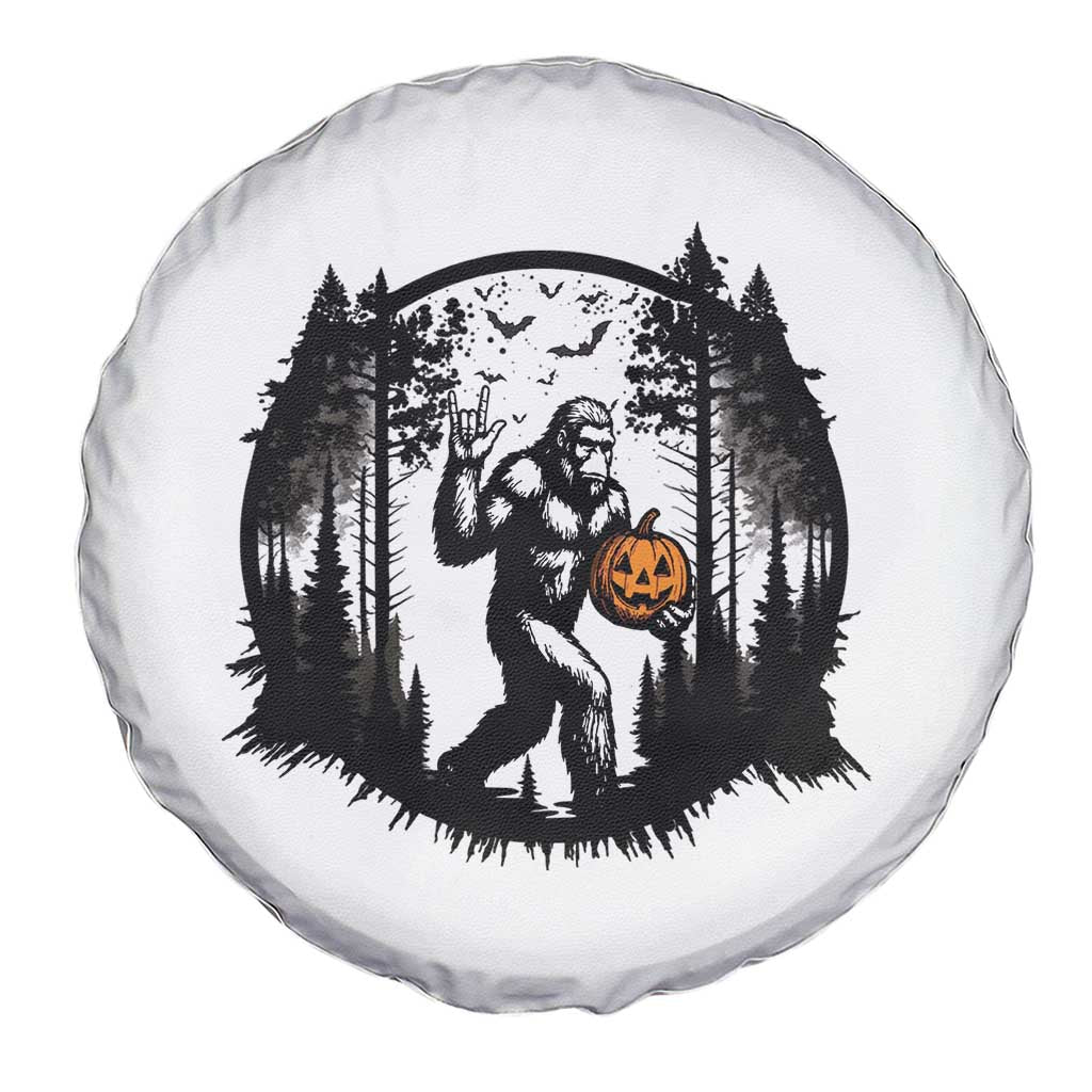 Funny Halloween Bigfoot With Jack O Lantern Spare Tire Cover TS12 Print Your Wear