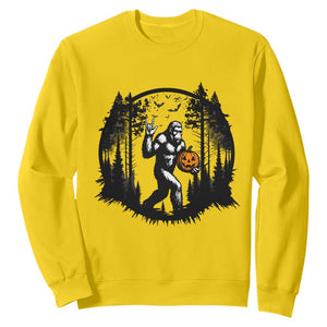 Funny Halloween Bigfoot With Jack O Lantern Sweatshirt TS12 Daisy Print Your Wear