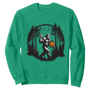 Funny Halloween Bigfoot With Jack O Lantern Sweatshirt TS12 Irish Green Print Your Wear