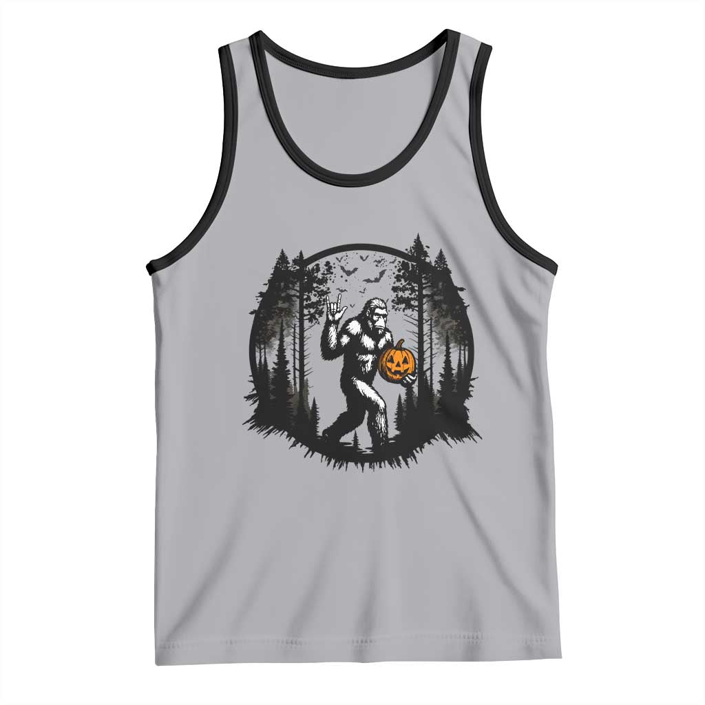 Funny Halloween Bigfoot With Jack O Lantern Tank Top TS12 Athletic Heather Black Print Your Wear