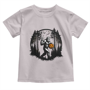 Funny Halloween Bigfoot With Jack O Lantern Toddler T Shirt TS12 Ice Gray Print Your Wear