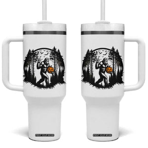 Funny Halloween Bigfoot With Jack O Lantern Tumbler With Handle TS12 One Size: 40 oz White Print Your Wear