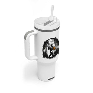 Funny Halloween Bigfoot With Jack O Lantern Tumbler With Handle TS12 Print Your Wear