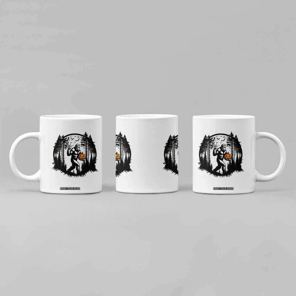 Funny Halloween Bigfoot With Jack O Lantern Coffee Mug TS12 Print Your Wear