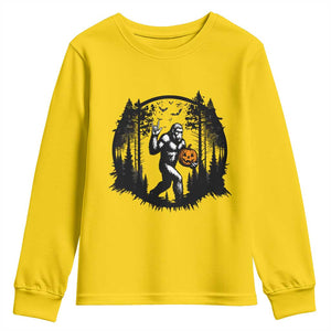Funny Halloween Bigfoot With Jack O Lantern Youth Sweatshirt TS12 Daisy Print Your Wear