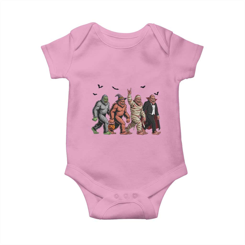 Funny Halloween Baby Onesie Bigfoot Monster Cosplay Characters TS12 Light Pink Print Your Wear