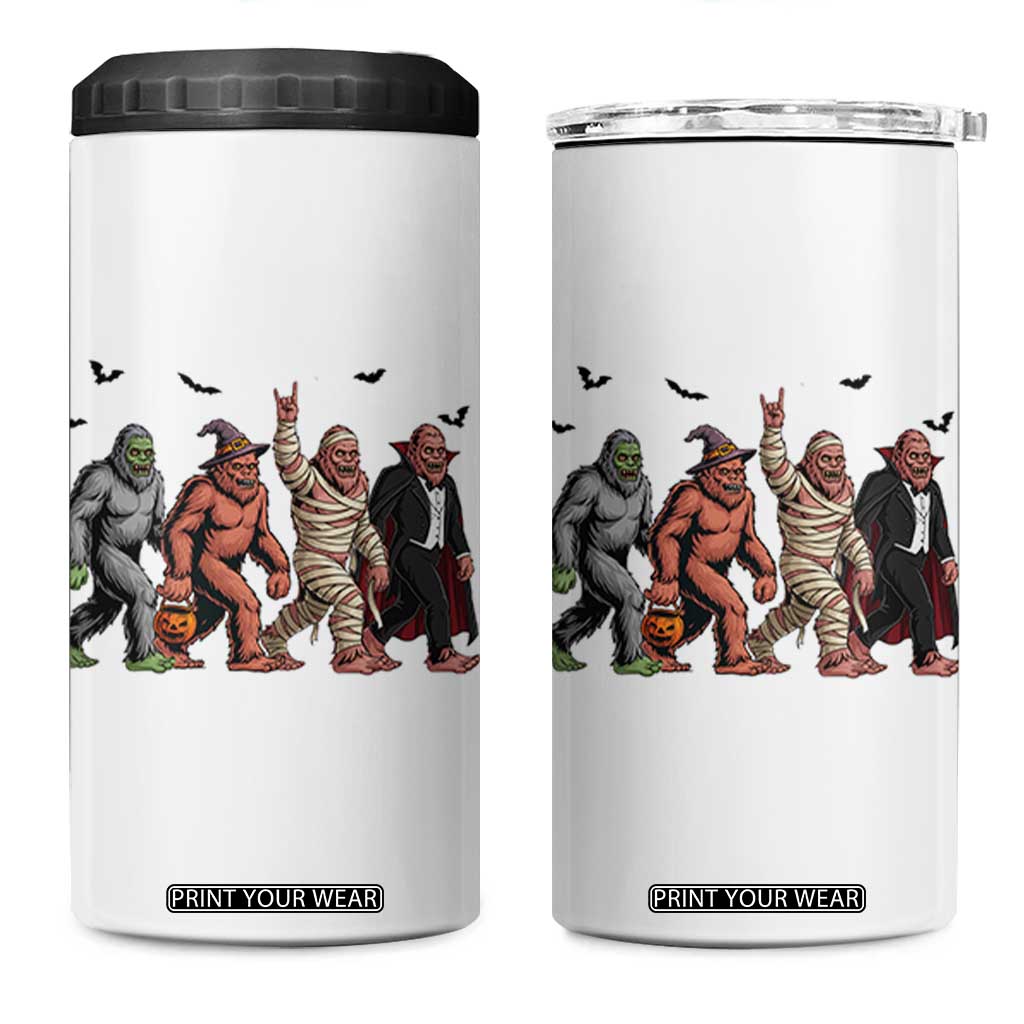 Funny Halloween 4 in 1 Can Cooler Tumbler Bigfoot Monster Cosplay Characters TS12 One Size: 16 oz White Print Your Wear