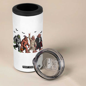 Funny Halloween 4 in 1 Can Cooler Tumbler Bigfoot Monster Cosplay Characters TS12 Print Your Wear