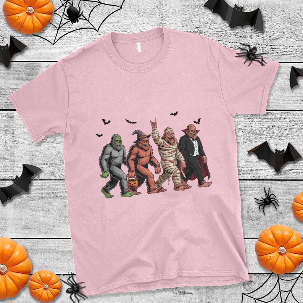 Funny Halloween T Shirt Bigfoot Monster Cosplay Characters TS12 Light Pink Print Your Wear