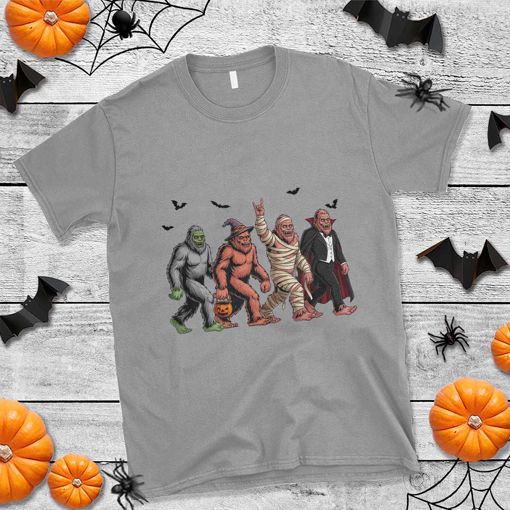 Funny Halloween T Shirt Bigfoot Monster Cosplay Characters TS12 Sport Gray Print Your Wear