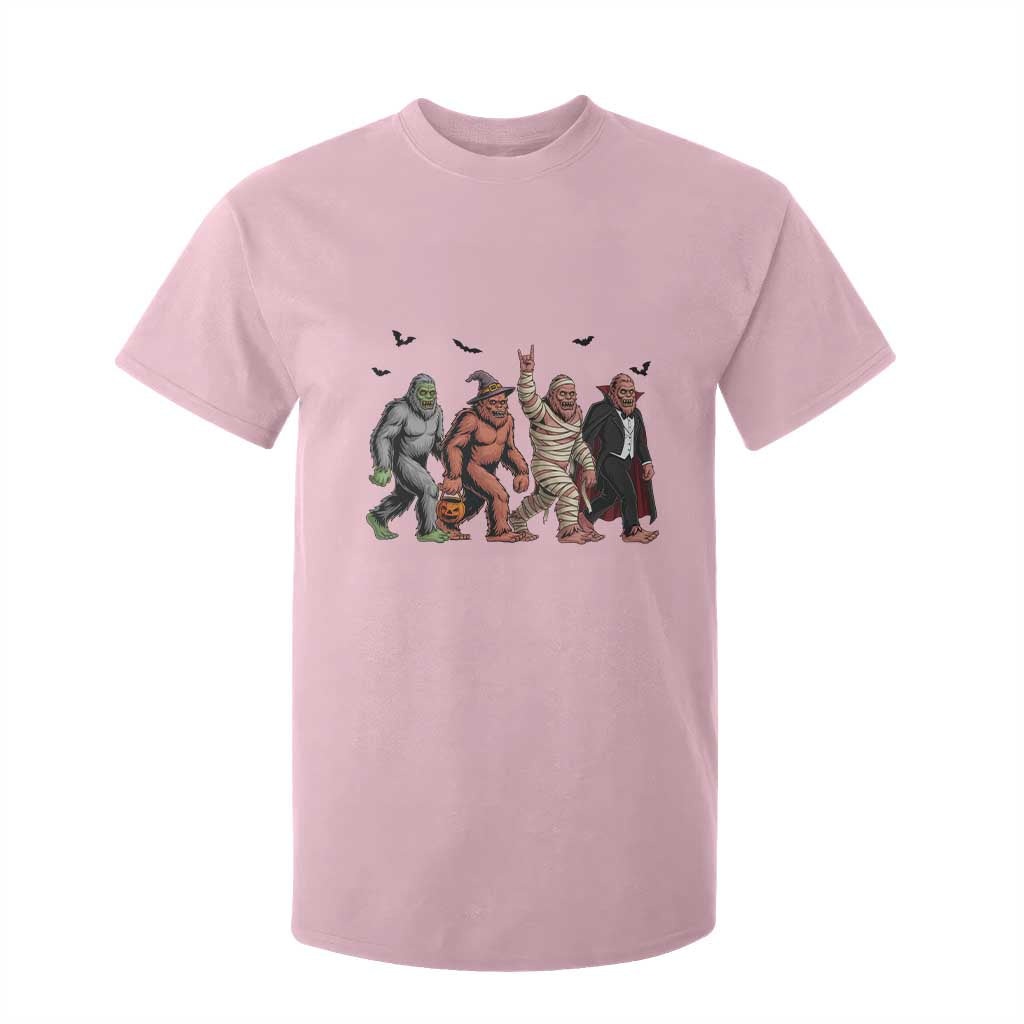 Funny Halloween T Shirt For Kid Bigfoot Monster Cosplay Characters TS12 Light Pink Print Your Wear