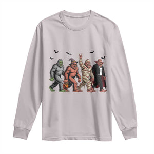 Funny Halloween Long Sleeve Shirt Bigfoot Monster Cosplay Characters TS12 Ice Gray Print Your Wear