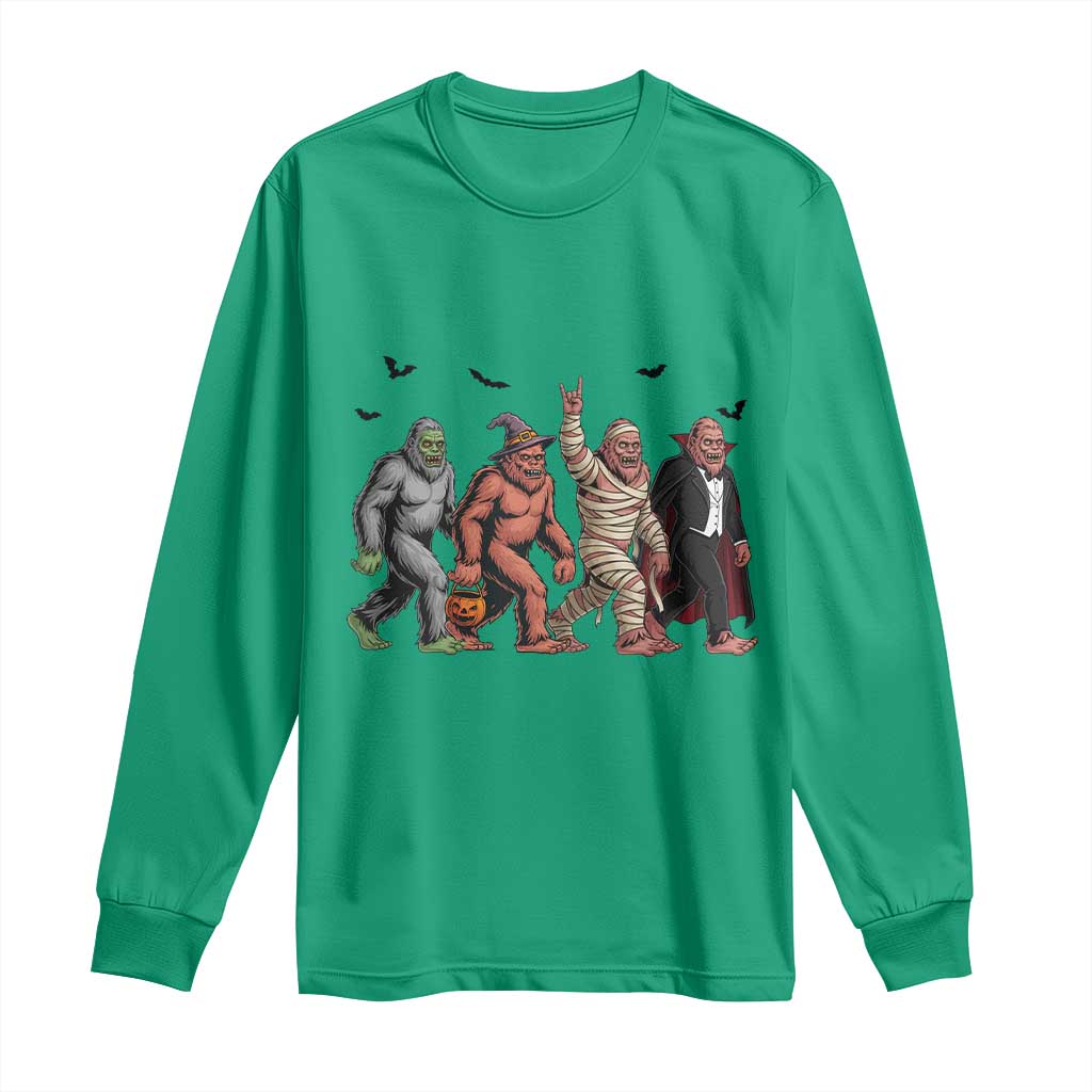 Funny Halloween Long Sleeve Shirt Bigfoot Monster Cosplay Characters TS12 Irish Green Print Your Wear