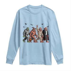 Funny Halloween Long Sleeve Shirt Bigfoot Monster Cosplay Characters TS12 Light Blue Print Your Wear