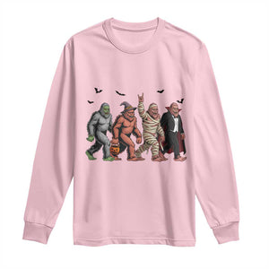 Funny Halloween Long Sleeve Shirt Bigfoot Monster Cosplay Characters TS12 Light Pink Print Your Wear
