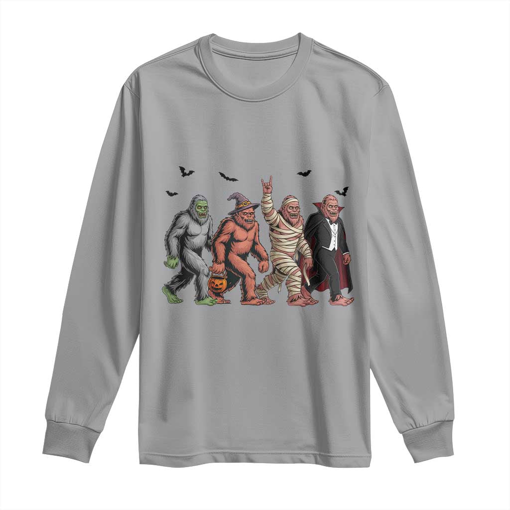 Funny Halloween Long Sleeve Shirt Bigfoot Monster Cosplay Characters TS12 Sport Gray Print Your Wear