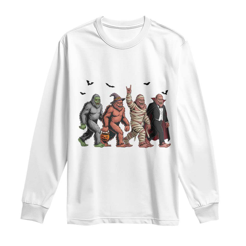 Funny Halloween Long Sleeve Shirt Bigfoot Monster Cosplay Characters TS12 White Print Your Wear