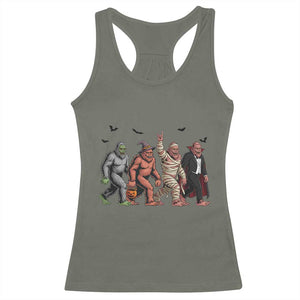 Funny Halloween Racerback Tank Top Bigfoot Monster Cosplay Characters TS12 Military Green Print Your Wear