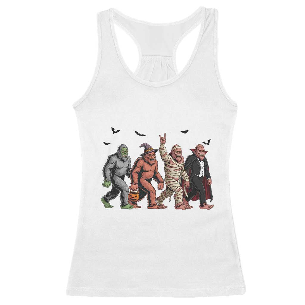 Funny Halloween Racerback Tank Top Bigfoot Monster Cosplay Characters TS12 White Print Your Wear