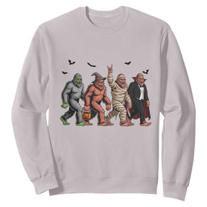 Funny Halloween Sweatshirt Bigfoot Monster Cosplay Characters TS12 Ice Gray Print Your Wear